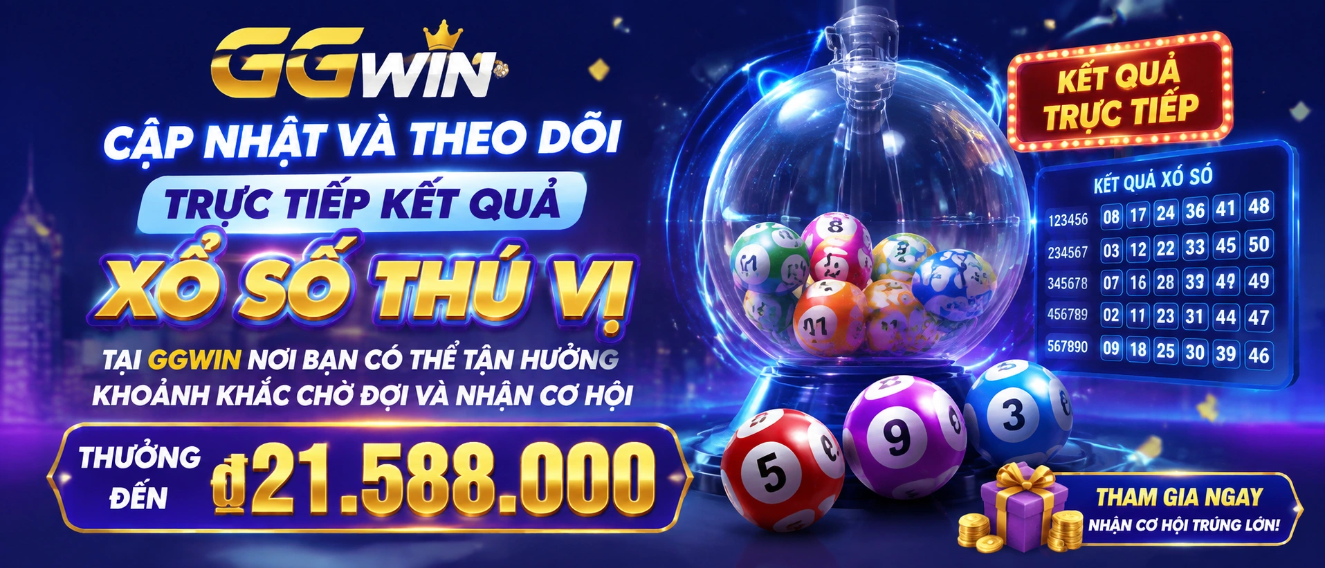 Giao diện xổ số GGWin trên thiết bị di động